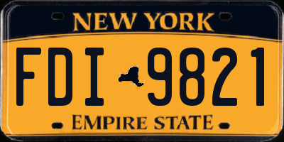 NY license plate FDI9821