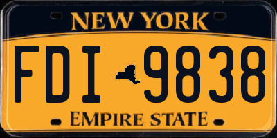 NY license plate FDI9838