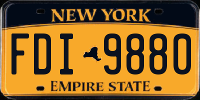 NY license plate FDI9880