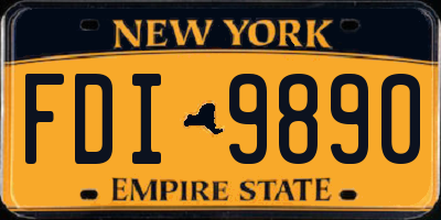 NY license plate FDI9890
