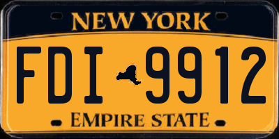 NY license plate FDI9912