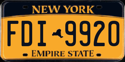 NY license plate FDI9920
