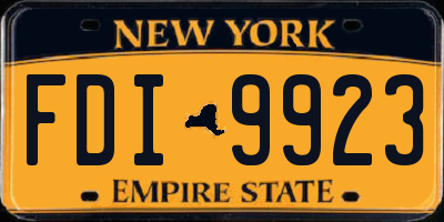 NY license plate FDI9923