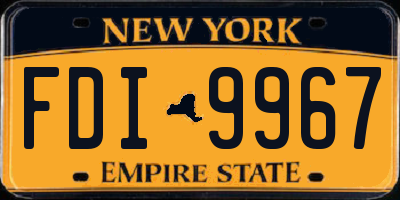 NY license plate FDI9967