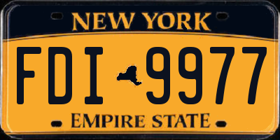 NY license plate FDI9977