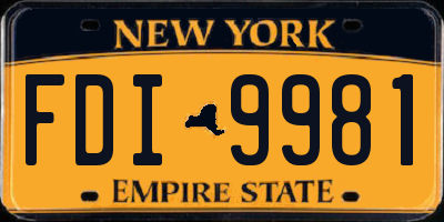 NY license plate FDI9981