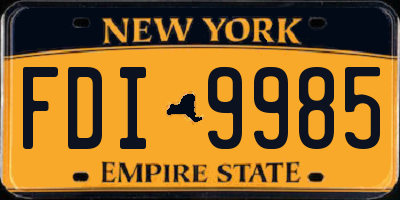 NY license plate FDI9985