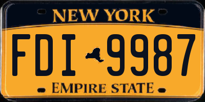 NY license plate FDI9987