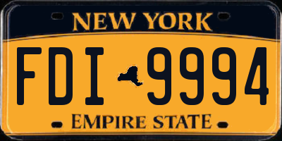 NY license plate FDI9994