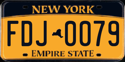 NY license plate FDJ0079