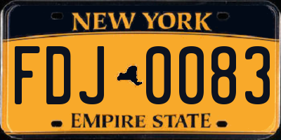 NY license plate FDJ0083