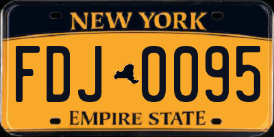NY license plate FDJ0095