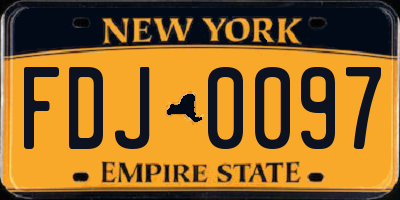 NY license plate FDJ0097