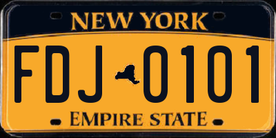 NY license plate FDJ0101