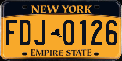 NY license plate FDJ0126
