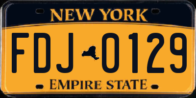NY license plate FDJ0129