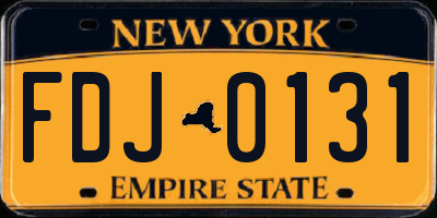 NY license plate FDJ0131