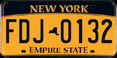 NY license plate FDJ0132