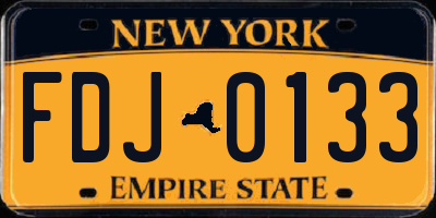 NY license plate FDJ0133