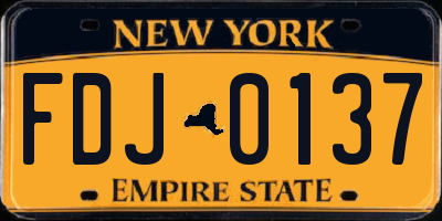 NY license plate FDJ0137