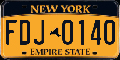 NY license plate FDJ0140