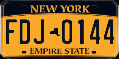 NY license plate FDJ0144