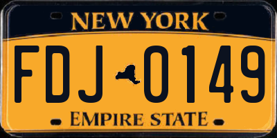 NY license plate FDJ0149