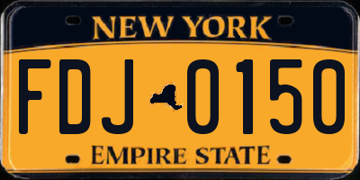 NY license plate FDJ0150