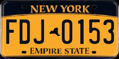 NY license plate FDJ0153