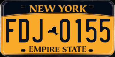 NY license plate FDJ0155