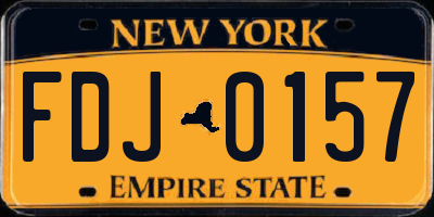 NY license plate FDJ0157