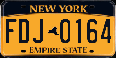 NY license plate FDJ0164