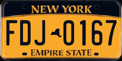NY license plate FDJ0167