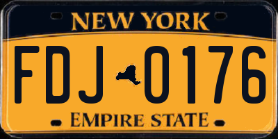 NY license plate FDJ0176