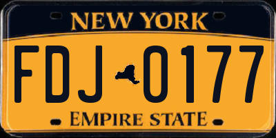 NY license plate FDJ0177