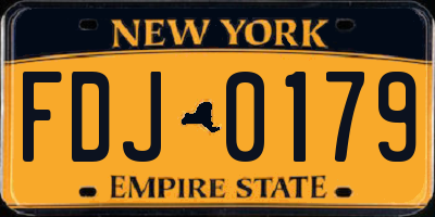 NY license plate FDJ0179