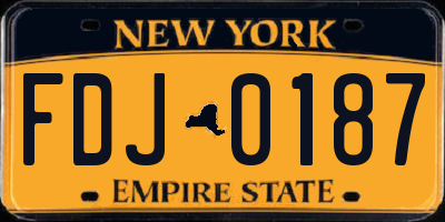 NY license plate FDJ0187
