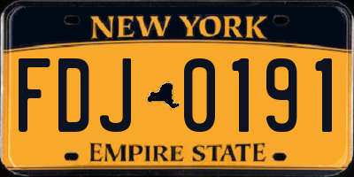 NY license plate FDJ0191