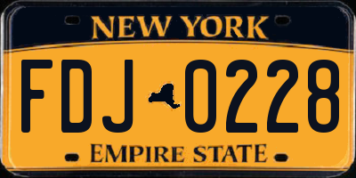 NY license plate FDJ0228