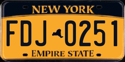 NY license plate FDJ0251