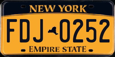 NY license plate FDJ0252