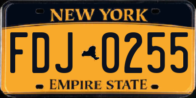 NY license plate FDJ0255
