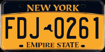 NY license plate FDJ0261