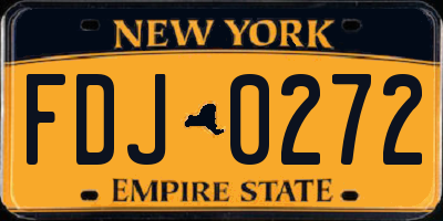 NY license plate FDJ0272