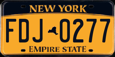 NY license plate FDJ0277