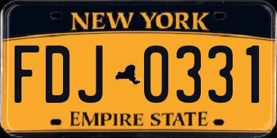 NY license plate FDJ0331