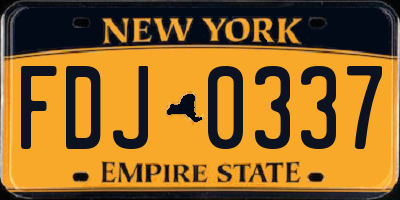 NY license plate FDJ0337