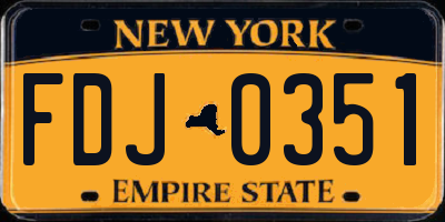 NY license plate FDJ0351