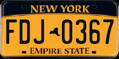 NY license plate FDJ0367