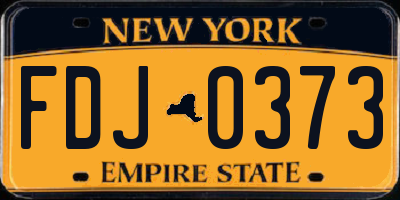 NY license plate FDJ0373